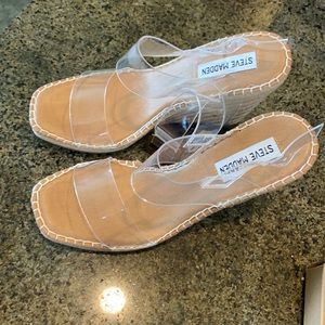 Clear Steve Madden Meridian Wedges Size 7- New